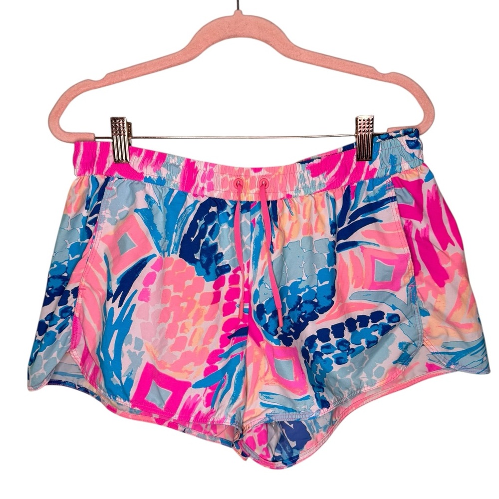 Lilly Pulitzer 3" Luxletic Run Around Shorts in Multi Goombay Smashed Medium M